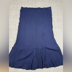 Eddie Bauer Blue 100% Cotton Gauzy Pull On Midi Skirt Womens Size Large